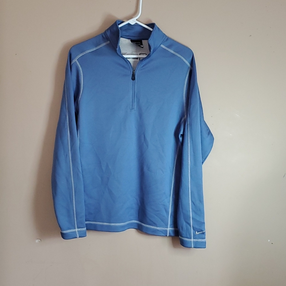 Nike, long-sleeve blue pull over, polyester, small